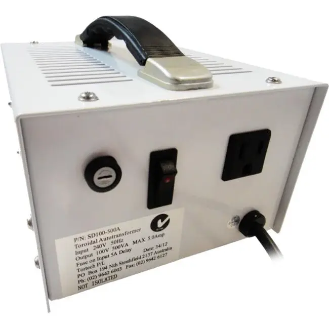 Tortech 500W 240V To 100V Japan Auto Stepdown Toroidal Power Transformer - Hardware