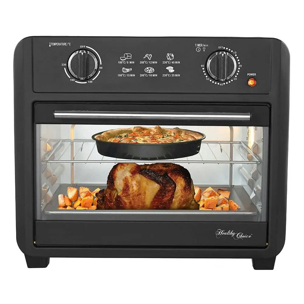 Healthy Choice Electric Convection Airfryer 23L 1700W Air Fryer Oven/Bake Black - Home & Garden