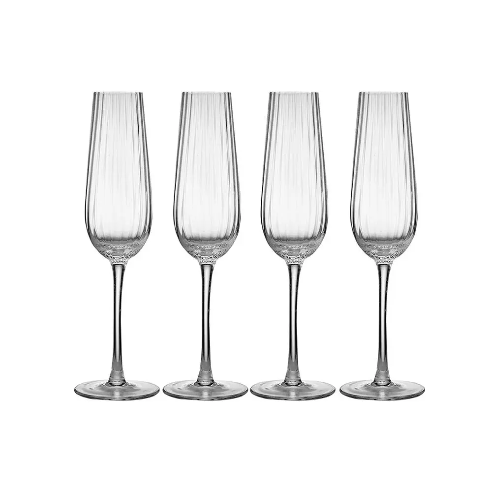 4pc Tempa Esme 220ml Crystal Stem Champagne Glass Drinking Glassware Cup Clear - Home & Garden