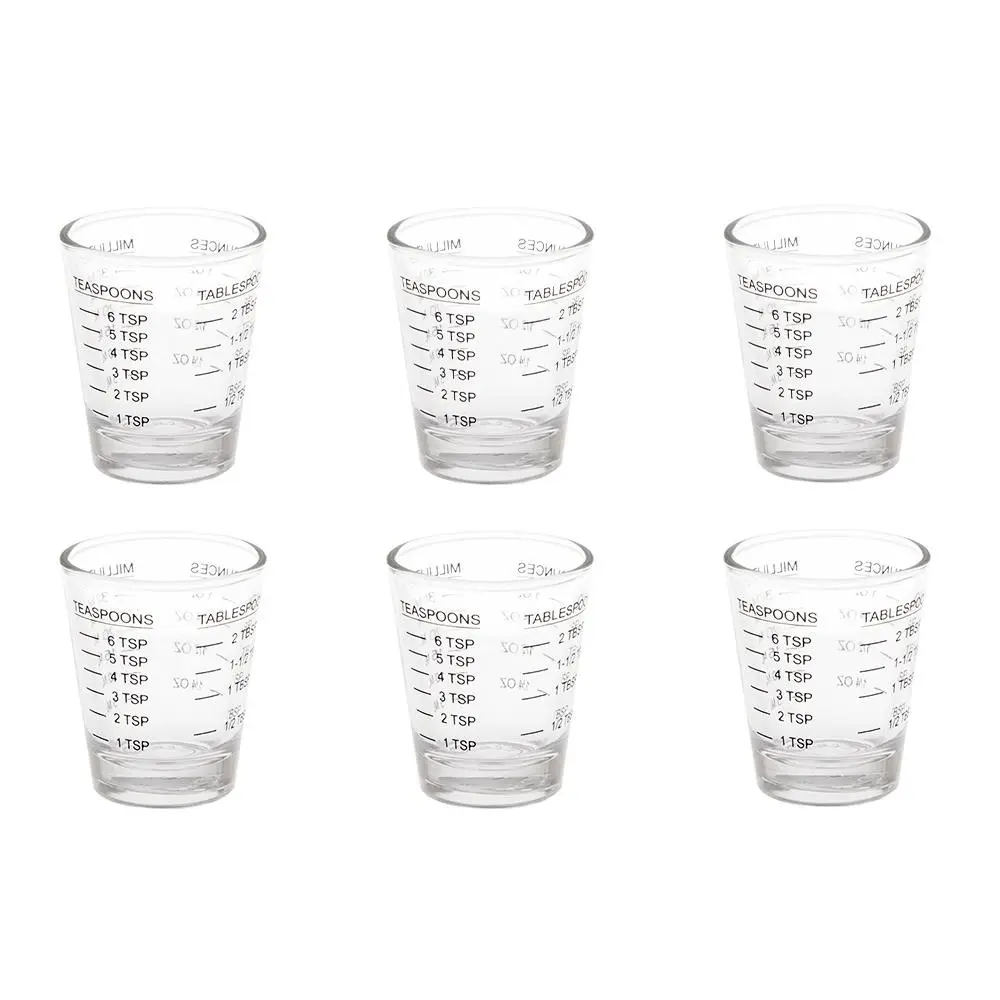 6x Appetito Multipurpose Measure Glass 30ml Home Kitchen Cooking/Baking Utensil - Home & Garden