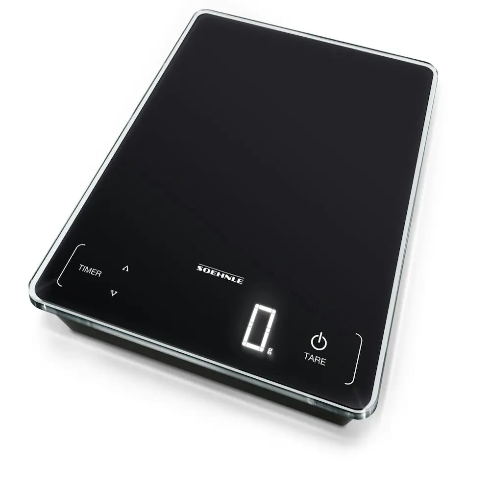 Soehnle Page Profi 100 Digital Kitchen Scale With Timer Black | 15kg Capacity 61506 - Home & Garden