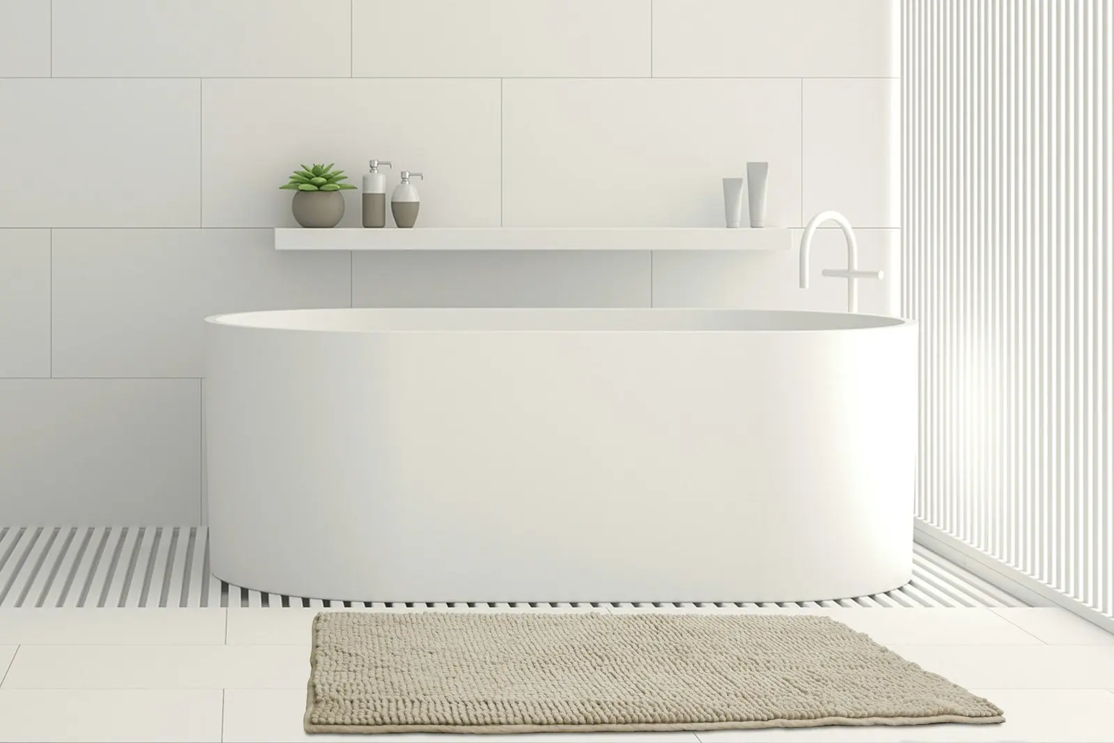 Ardor Toggle 50x100cm Bath Floor Room Mat Toilet Bathroom Rectangle Stone - Home & Garden