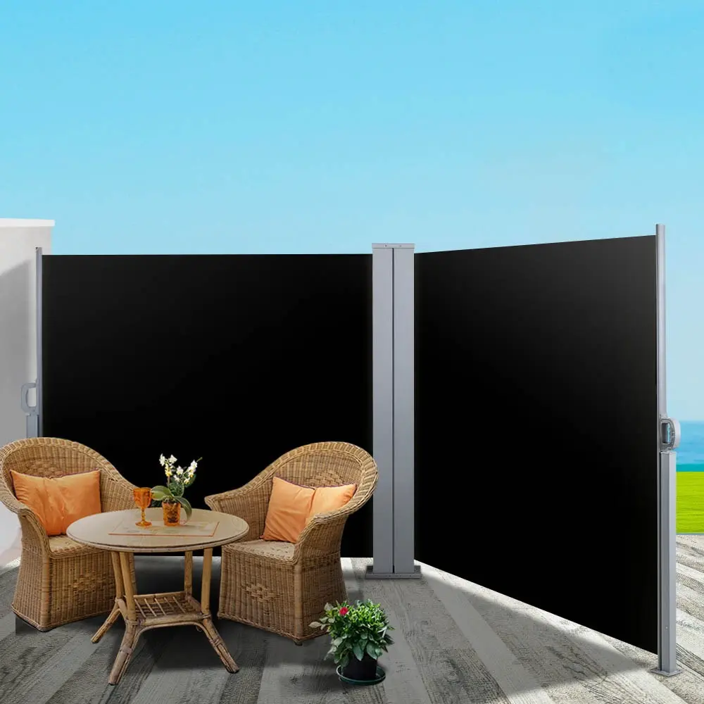 Instahut Side Awning Outdoor Blinds Sun Shade Retractable Screen 2X6M BK - Home & Garden