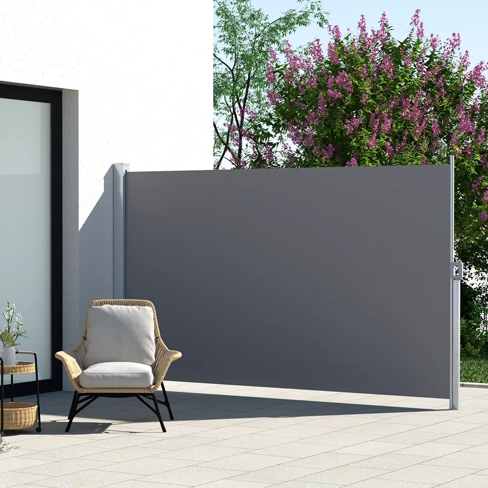 Instahut Side Awning Sun Shade Outdoor Retractable Privacy Screen 2X3M Grey - Home & Garden