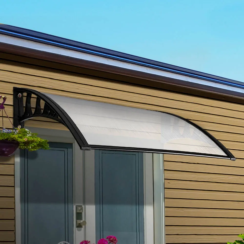Instahut Window Awning Door Canopy 1mx2m Transparent - Home & Garden