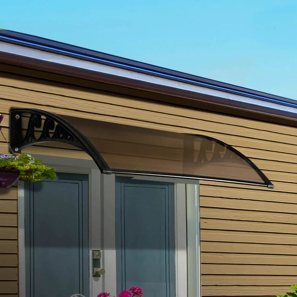 Instahut Window Door Awning 1mx3m Brown - Best Sellers From $10