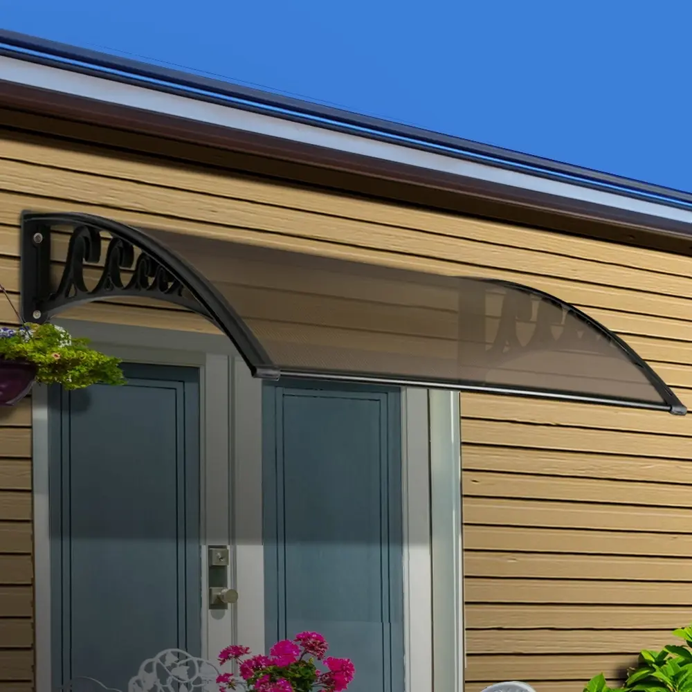 Instahut Window Door Awning 1mx4m Brown - Home & Garden