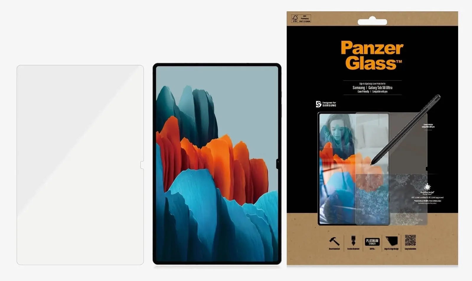 PanzerGlass Case Friendly Screen Protector/Cover For Samsung Galaxy Tab S8 Ultra - Electronics