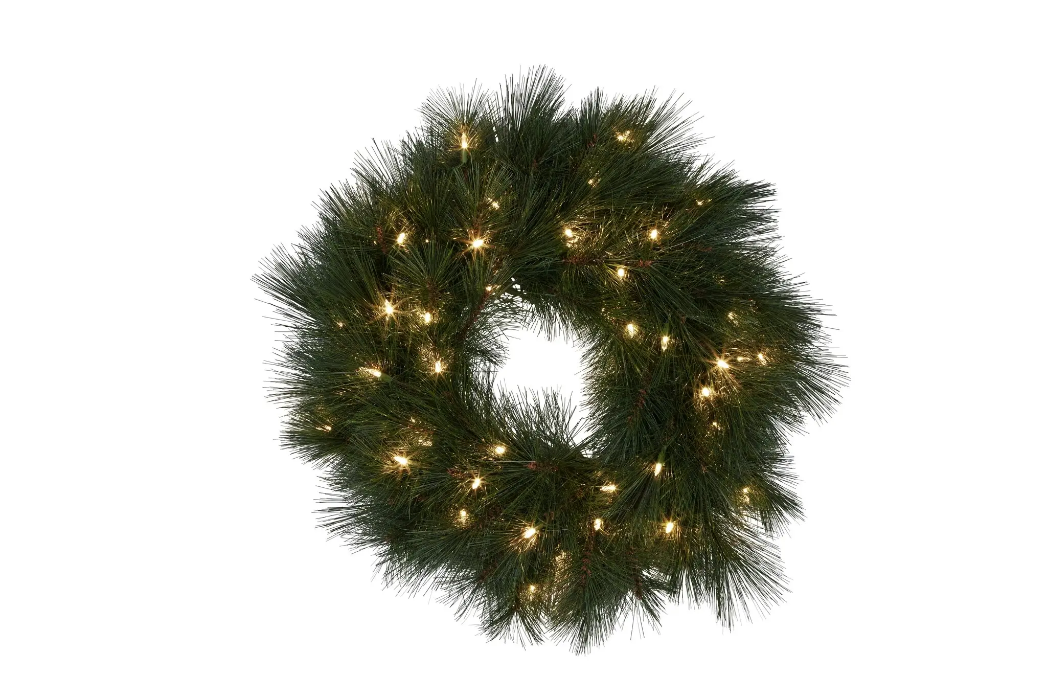 Christabelle 61cm Christmas Wreath Long Needle with LED Lights Front Door Decoration Ornament - Home & Garden
