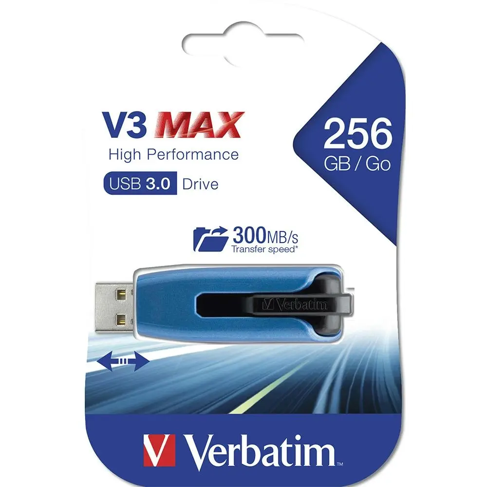 Verbatim Store'n'Go V3 Max High Performance 256GB USB Stick Drive For Laptop/PC - Electronics