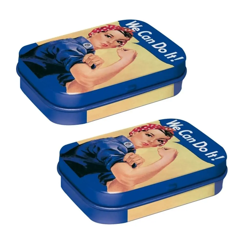 2x Nostalgic Art Mint Box 6cm Metal Tin We Can Do It Fresh Breath Candy Mints - Groceries