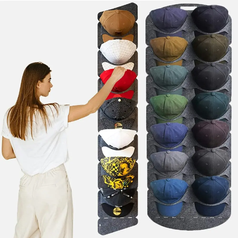 2 Pack Hanging Hat Organizers Baseball Cap Felt Storage Holders Felt Hat Racks - Home & Garden