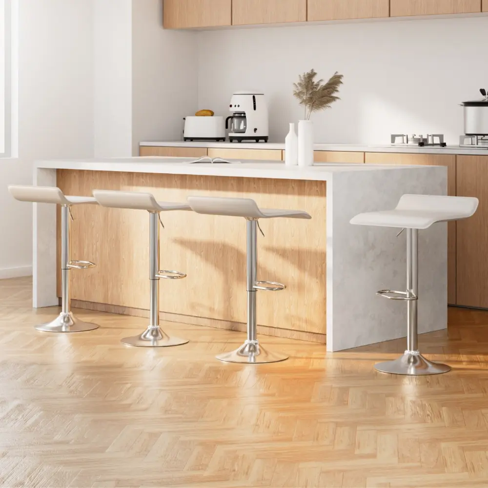 Artiss 4x Bar Stools Faux Leather Chair White - Furniture