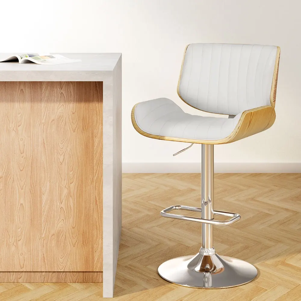Artiss Bar Stools Swivel Leather Chairs Wooden - Furniture