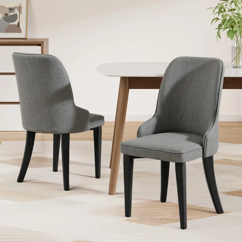 Artiss Dining Chairs Set of 2 Linen Fabric Grey - Shop Dining Chairs & Bar Stools