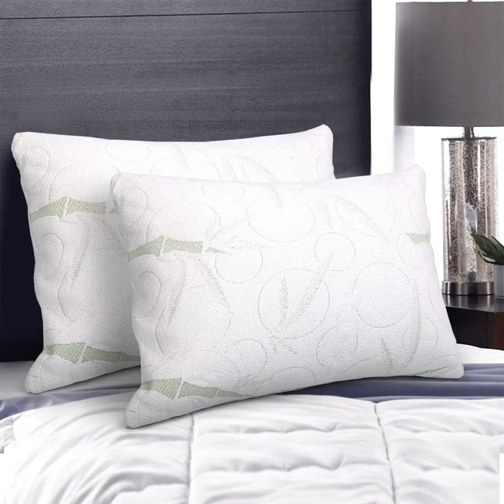 Giselle Bedding Memory Foam Pillow Bamboo Twin Pack - Home & Garden