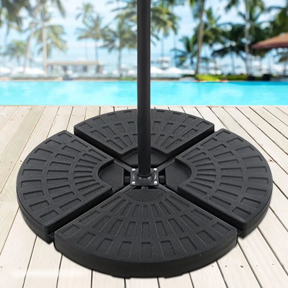 Instahut 48cm Outdoor Umbrella Base Stand 4 Plates Pod Cantilever - Home & Garden