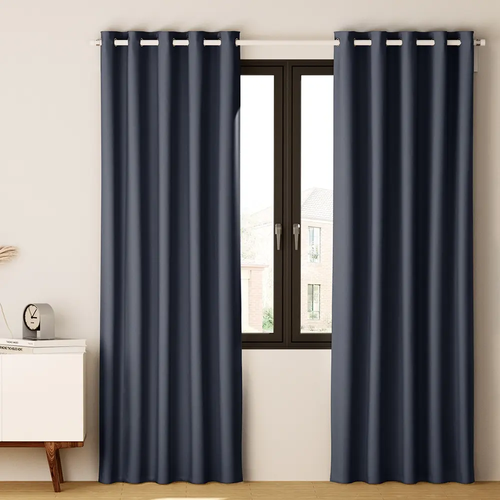 Artiss 2X Blockout Curtains Eyelet 240x230cm Charcoal - Home & Garden