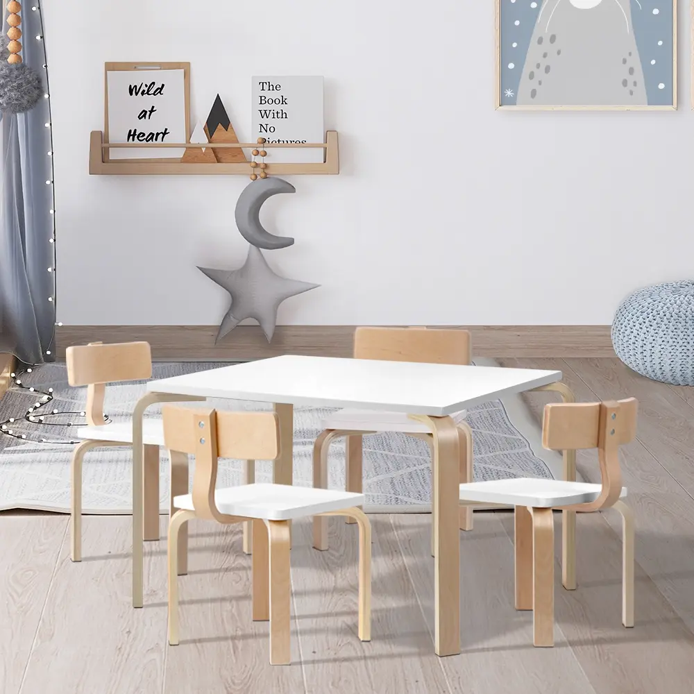 Keezi 5PCS Kids Table and Chairs Set Activity Toy Play Desk - Up to 70% Off Kids & Baby Furniture