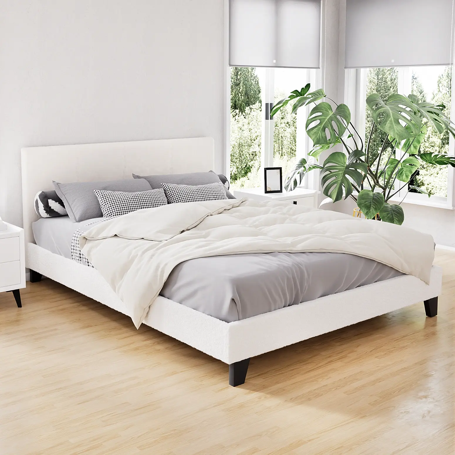 Artiss Bed Frame Queen Size Boucle NEO - Top Selling Beds