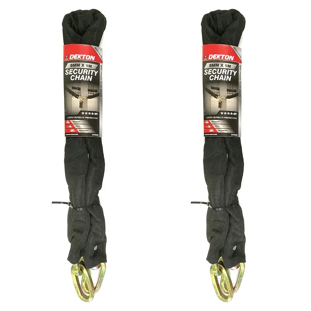 2x Dekton 8mm x 1m Security Chain w/Nylon Sheath for Machinery/Motorbike/Tools - Up to 60% off Connected Smart Tech