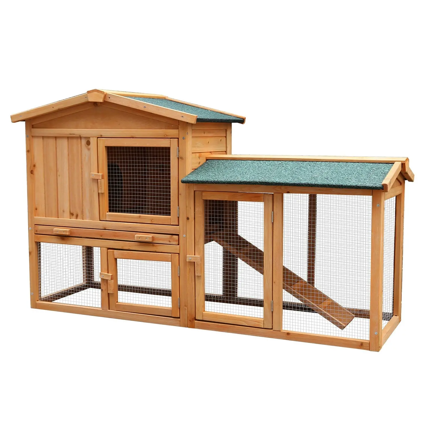 Furtastic Large Wooden Chicken Coop & Rabbit Hutch With Ramp - Pets