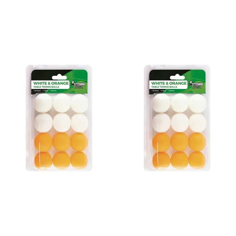24pc Formula Sports 4cm Table Tennis Balls Training/Practice Game White/Orange - Sports & Outdoor