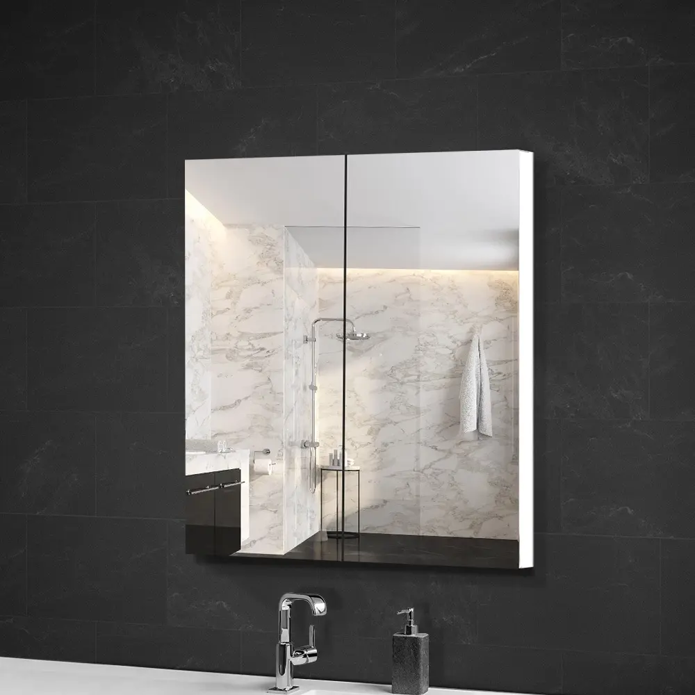Cefito Bathroom Mirror Cabinet 600x720mm White - Furniture