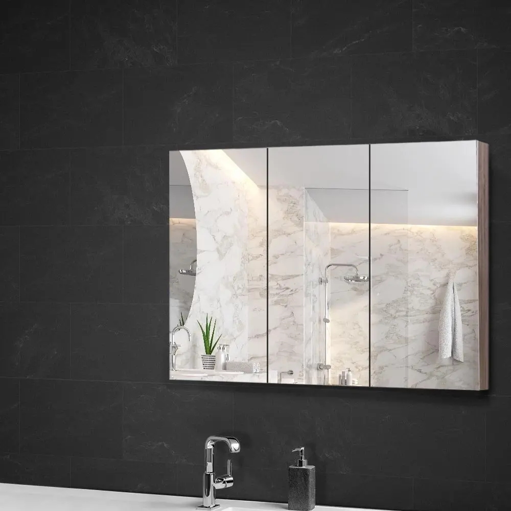 Cefito Bathroom Mirror Cabinet 900x720mm Oak - Furniture