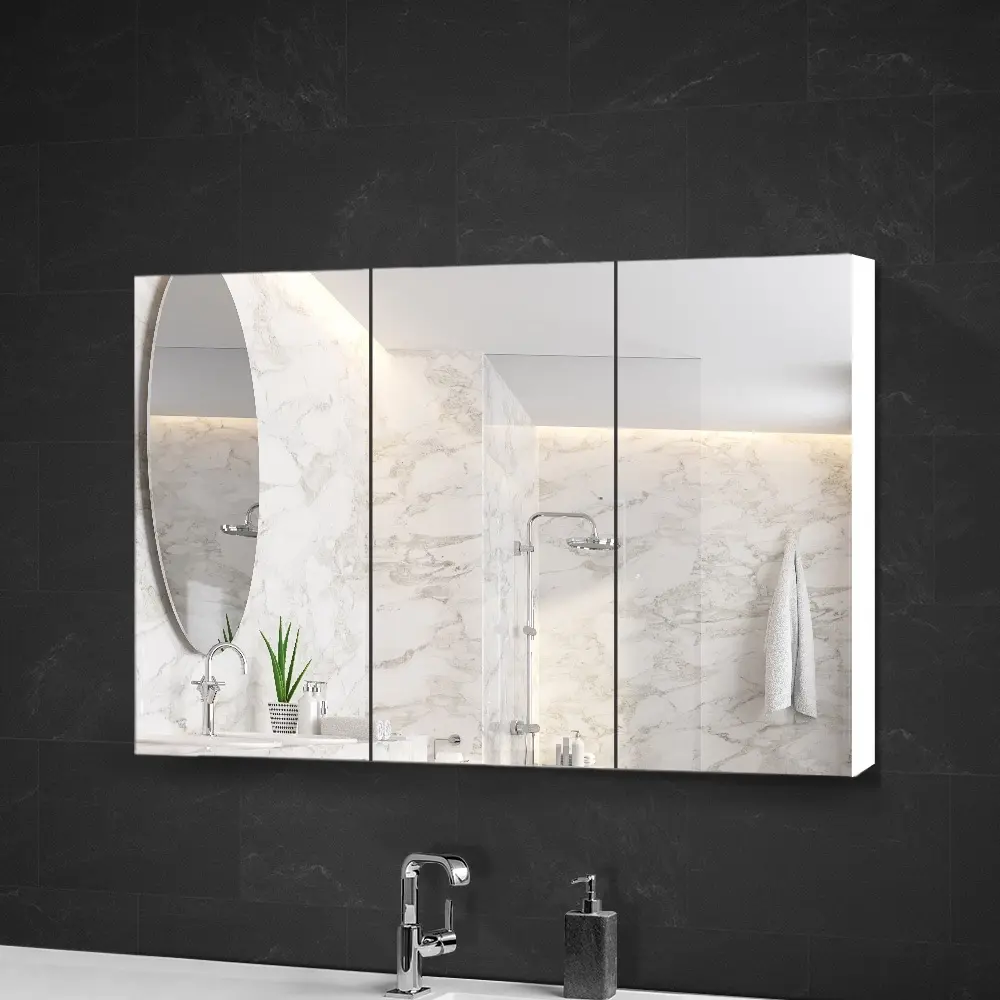 Cefito Bathroom Mirror Cabinet 1200x720mm White - Furniture
