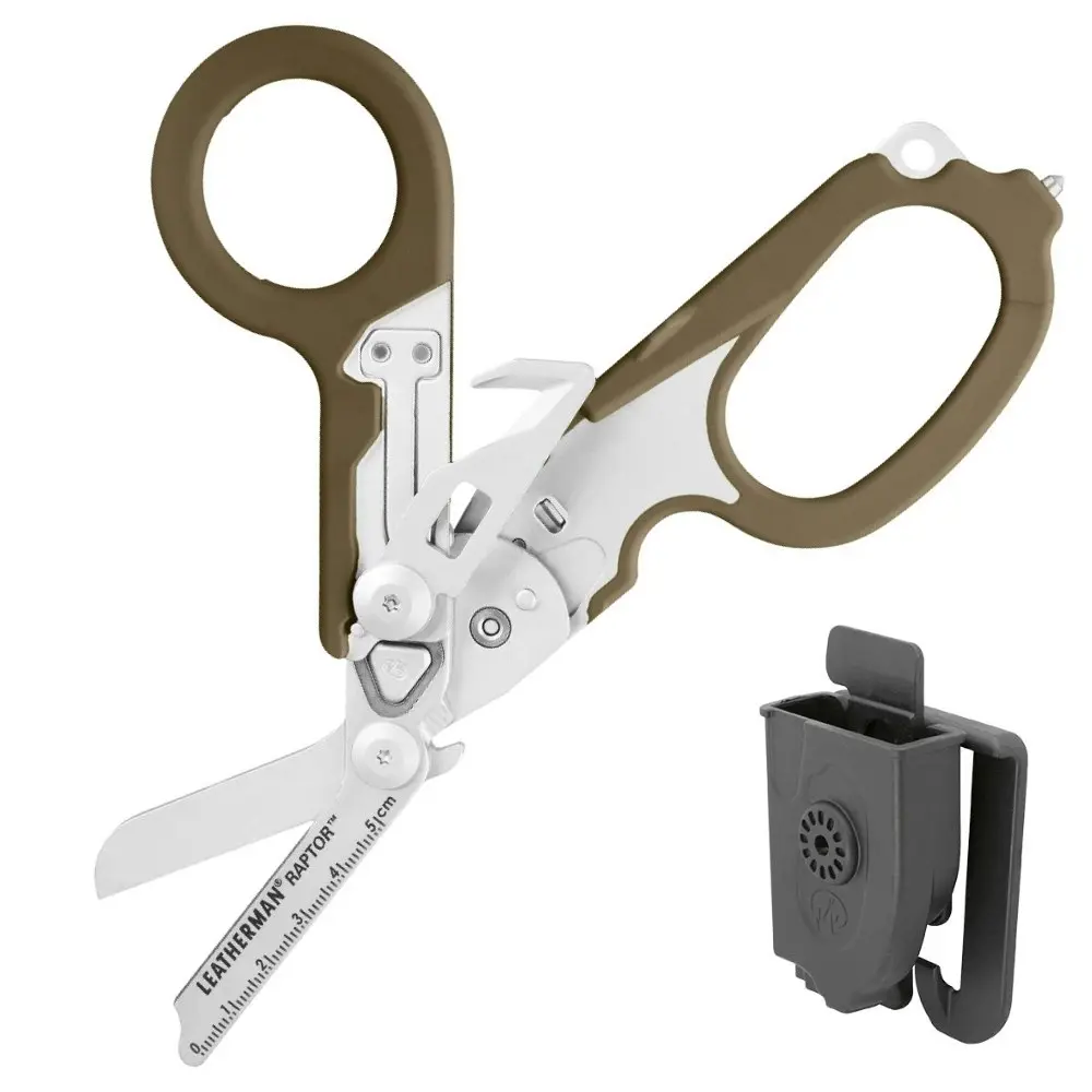 Leatherman Raptor Multi Tool Folding Shears & Holster | Tan / Black - Sports & Outdoor