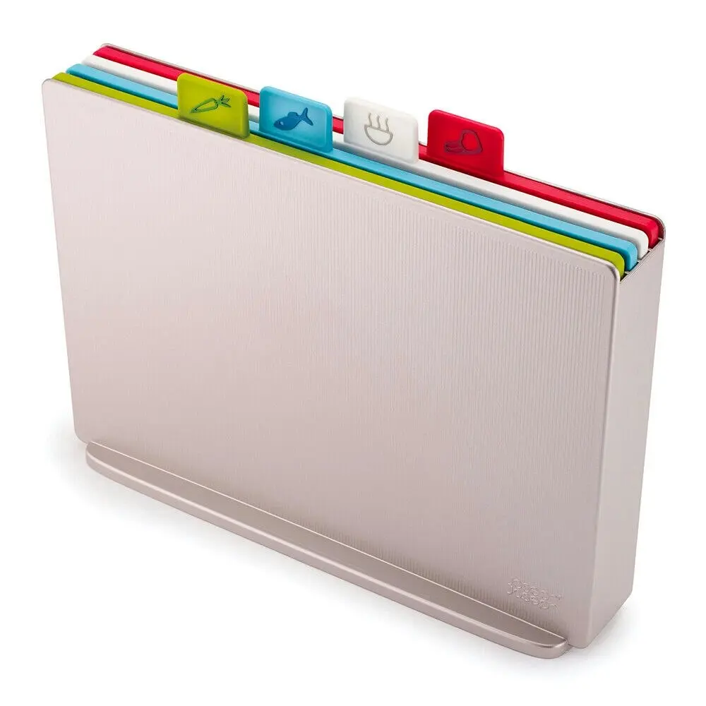 Joseph Joseph Folio Ikon 4 Piece Large Chopping Board Set Silver 60219 - Home & Garden