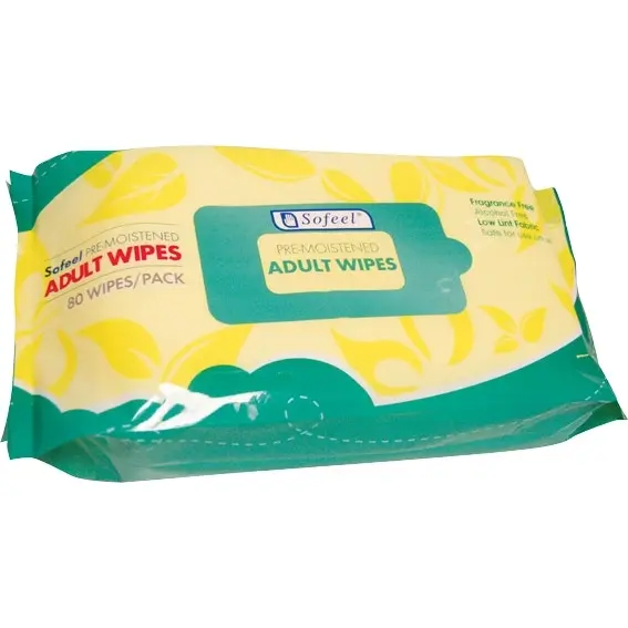 Sofeel Wet Adult Wipes with Soft Cover 21 x 26cm 80 Pack x10 - Beauty