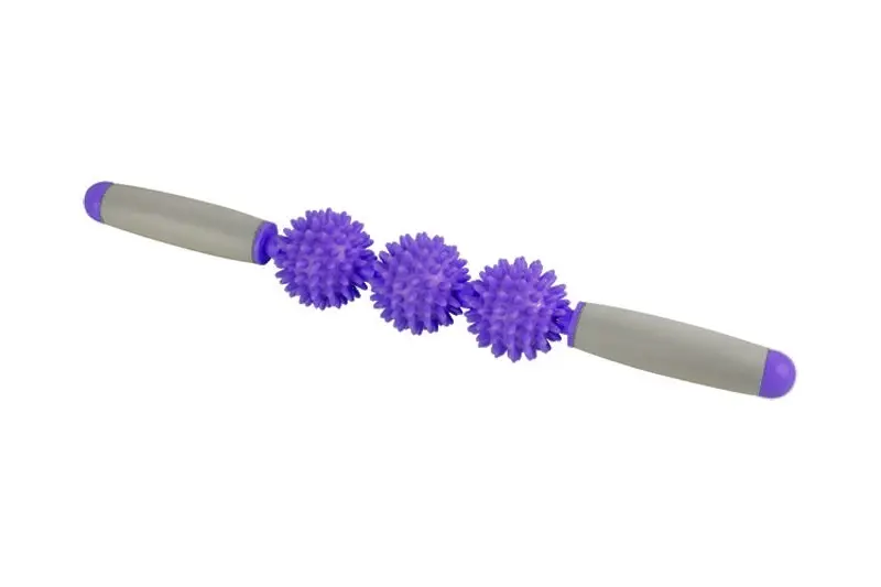Hedgehog Muscle Roller Stick Roll Massage Tool Sore Tight Muscles Purple - Beauty