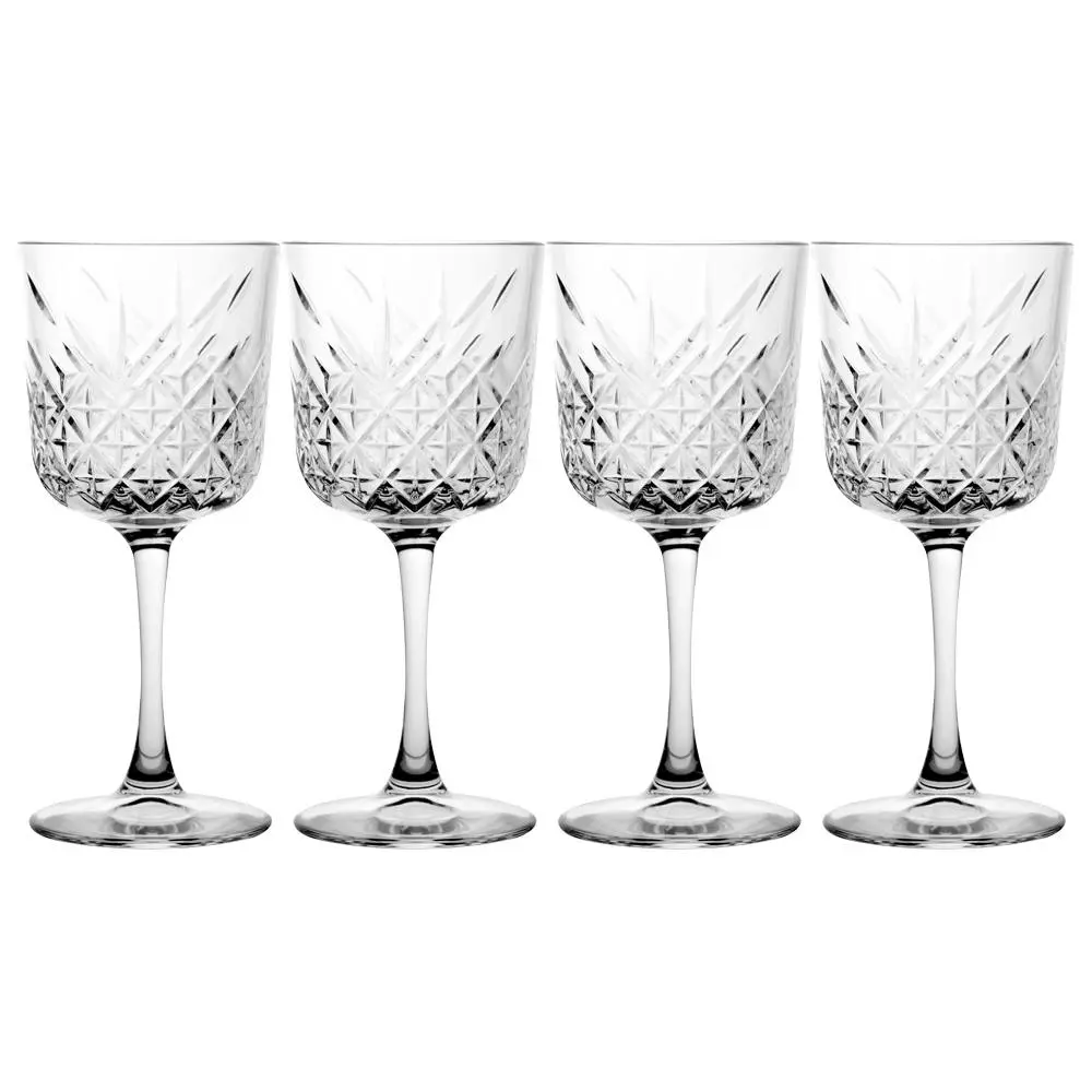 4pc Pasabahce Timeless 330ml Red Wine Glasses Stemware Cocktail Drink Cup Clear - Home & Garden