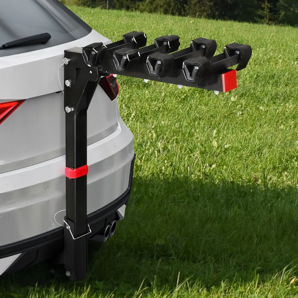 Giantz 4 Bicycle Bike Carrier Rack Car 2" Hitch Mount Foldable Black,Giantz 4 Bicycle Bike Carrier Rack Car 2" Hitch Mount Foldable Black - Automotive