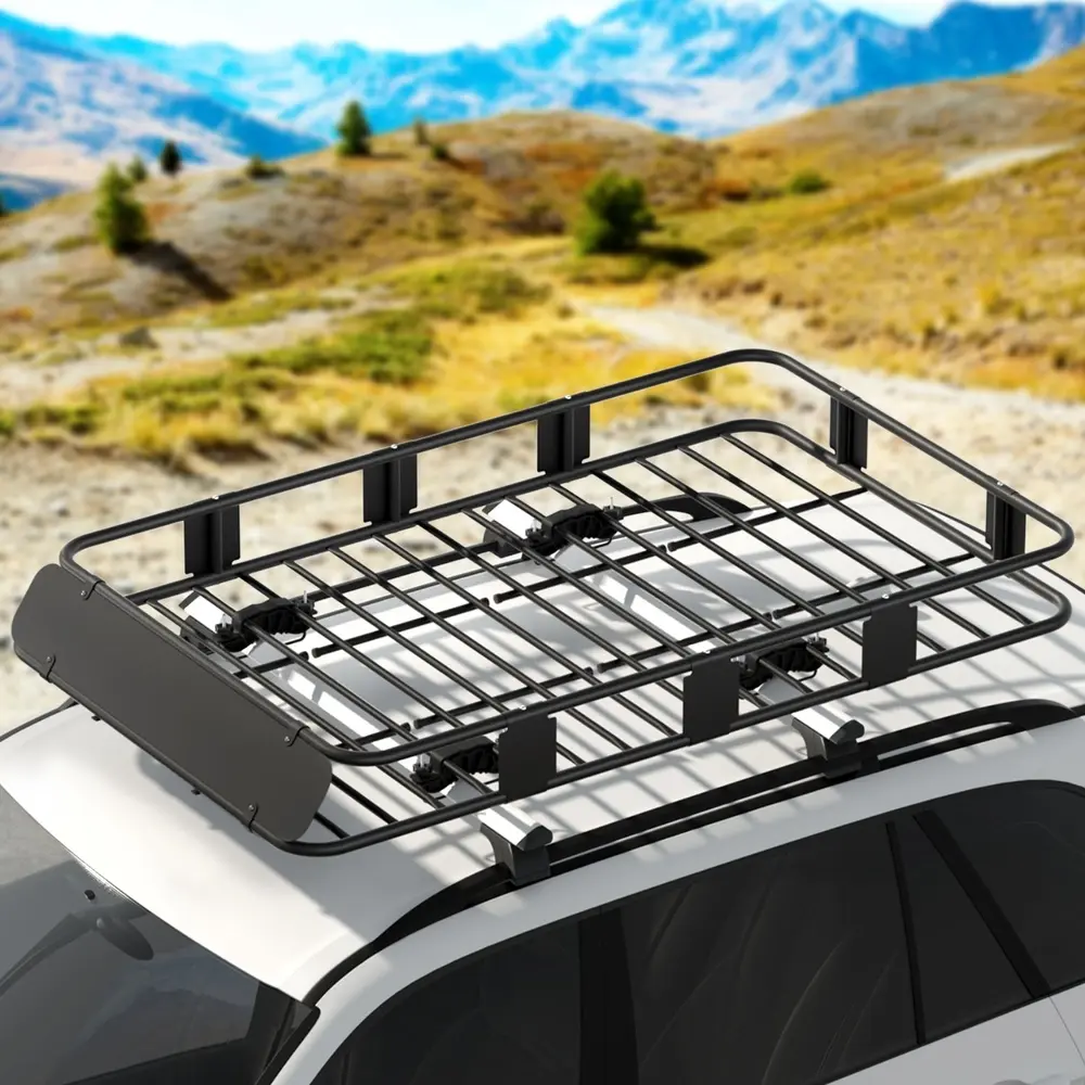 Giantz Universal Car Roof Rack Basket Luggage Vehicle Cargo Carrier 160cm Black - Automotive