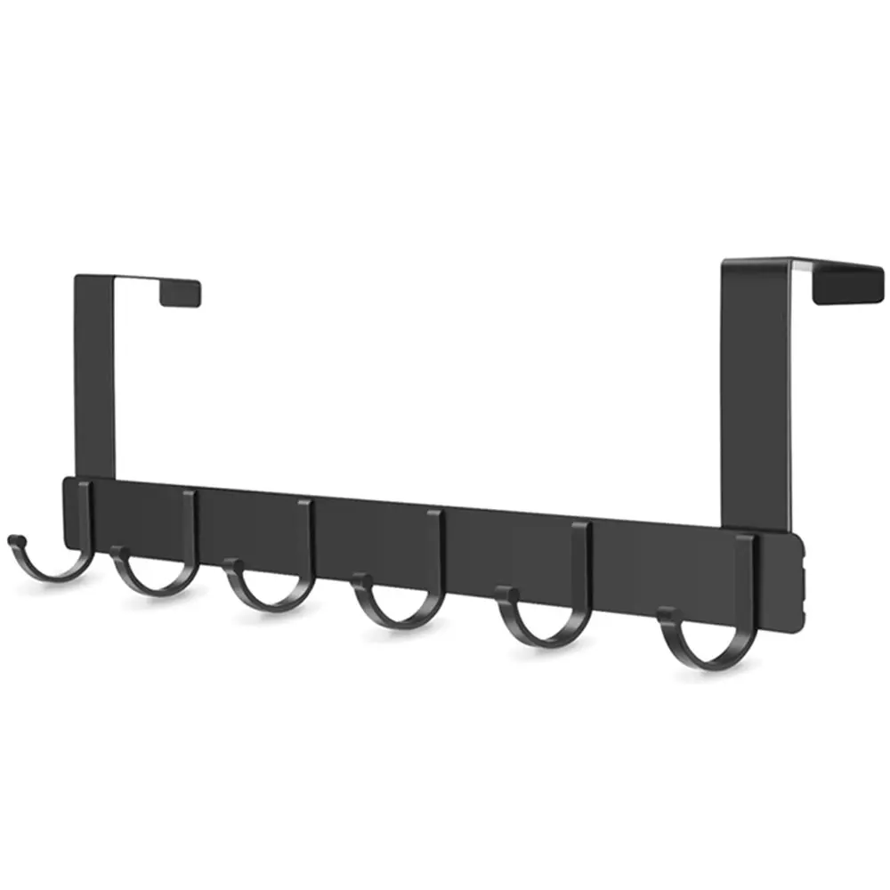 Over The Door Hook Rack Aluminum Coat Hook with 6 Hooks Door Hanger - Home & Garden