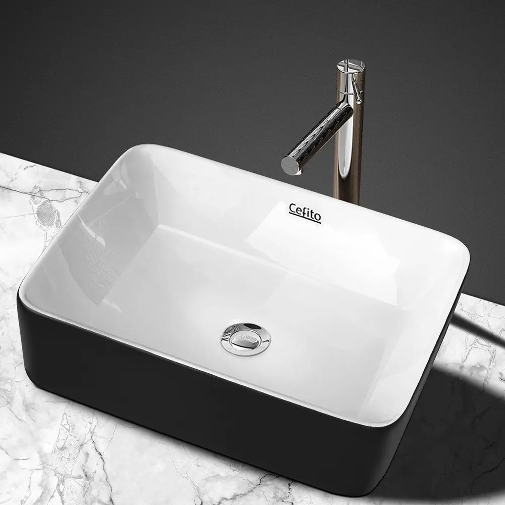 Cefito Bathroom Basin Ceramic Vanity Sink Hand Wash Bowl 48x37cm - Hardware