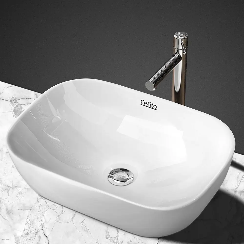 Cefito Bathroom Basin Ceramic Vanity Sink Hand Wash Bowl 46x33cm - Hardware