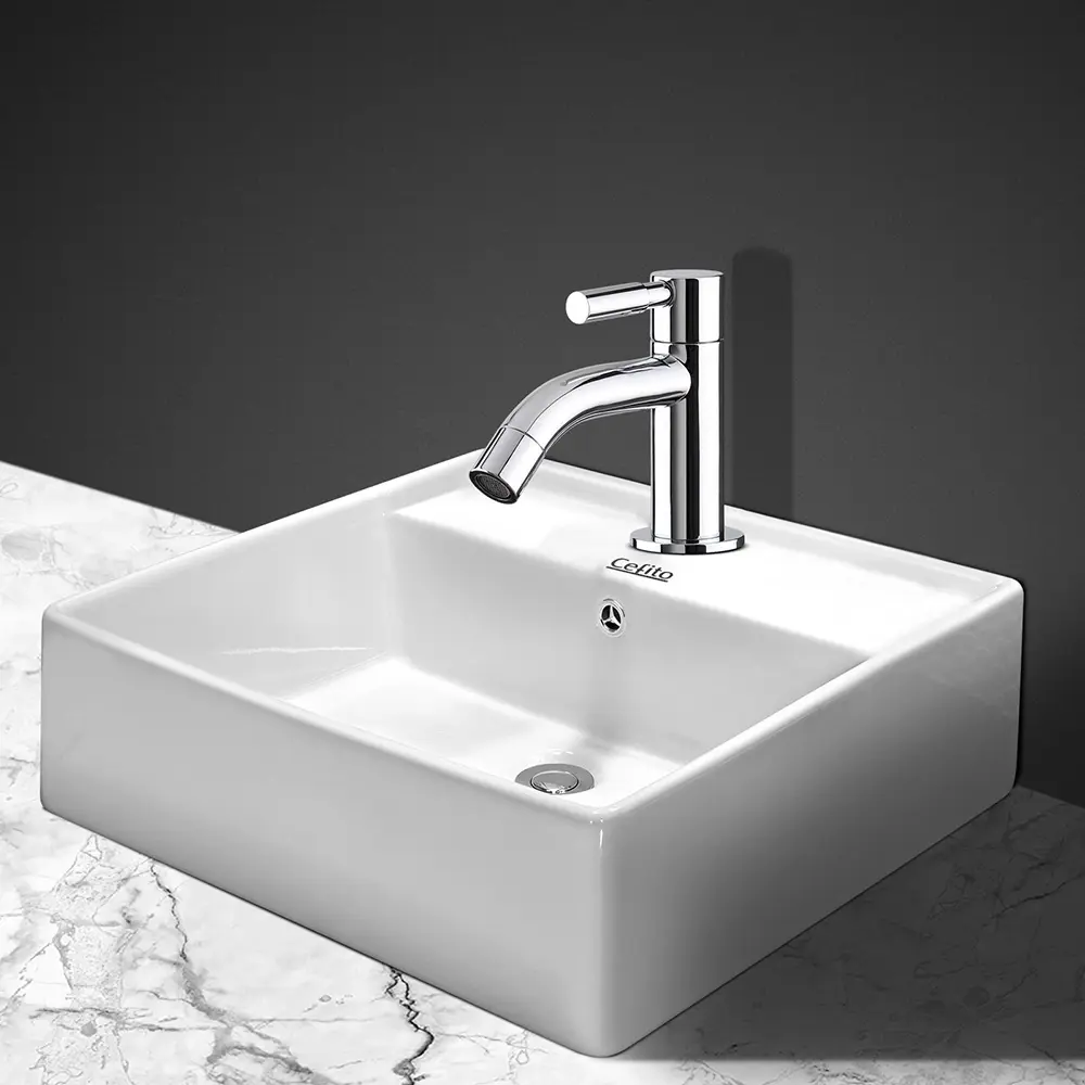 Cefito Bathroom Basin Ceramic Vanity Sink Hand Wash Bowl 41x41cm - Hardware