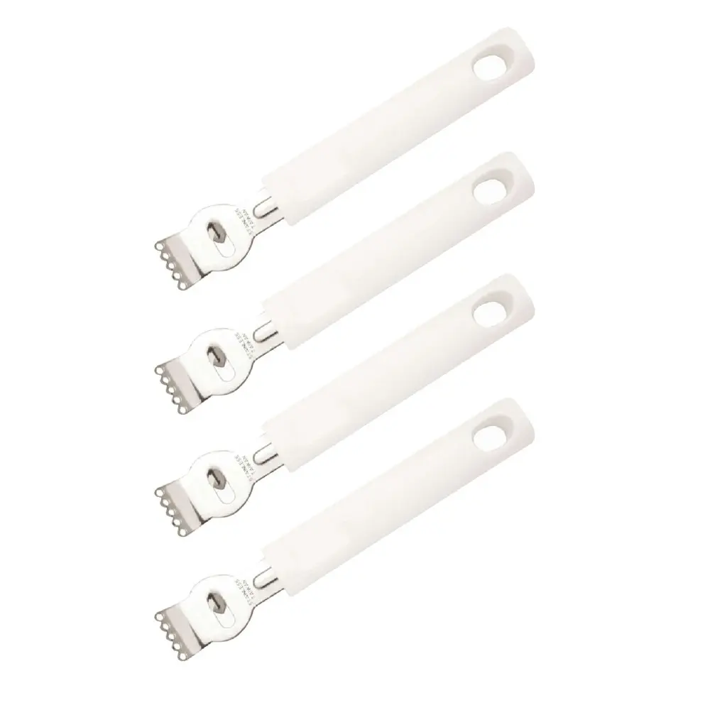 4x Cuisena Lemon/Orange Lime Zester Stainless Steel Kitchen Cooking Zester White - Home & Garden