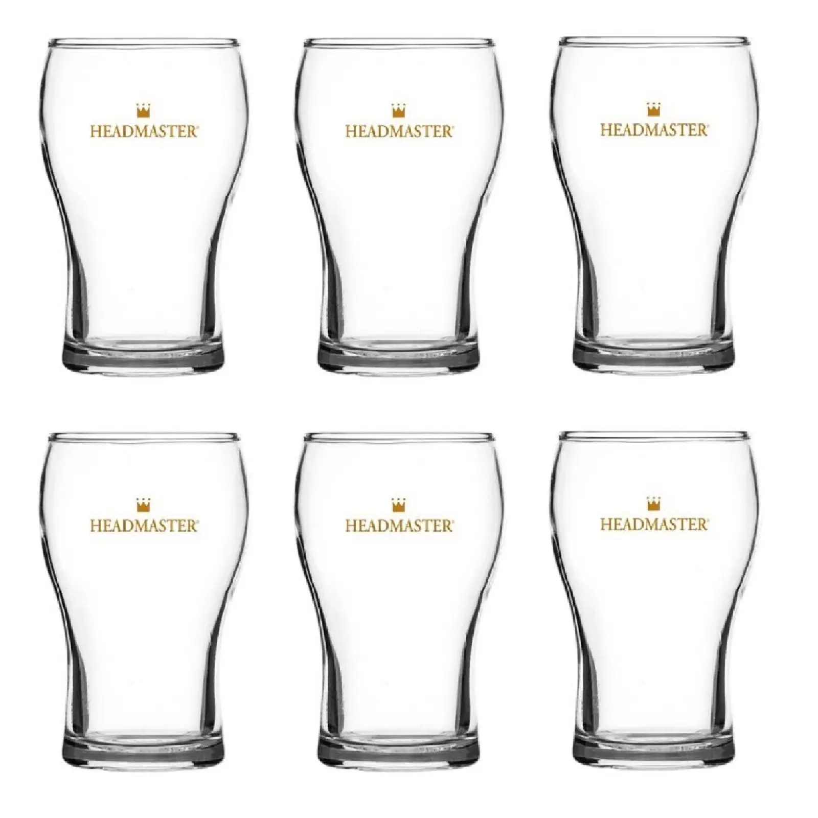 HEADMASTER WASHINGTON NUCLEATED BEER GLASS 425ml - SET OF 6