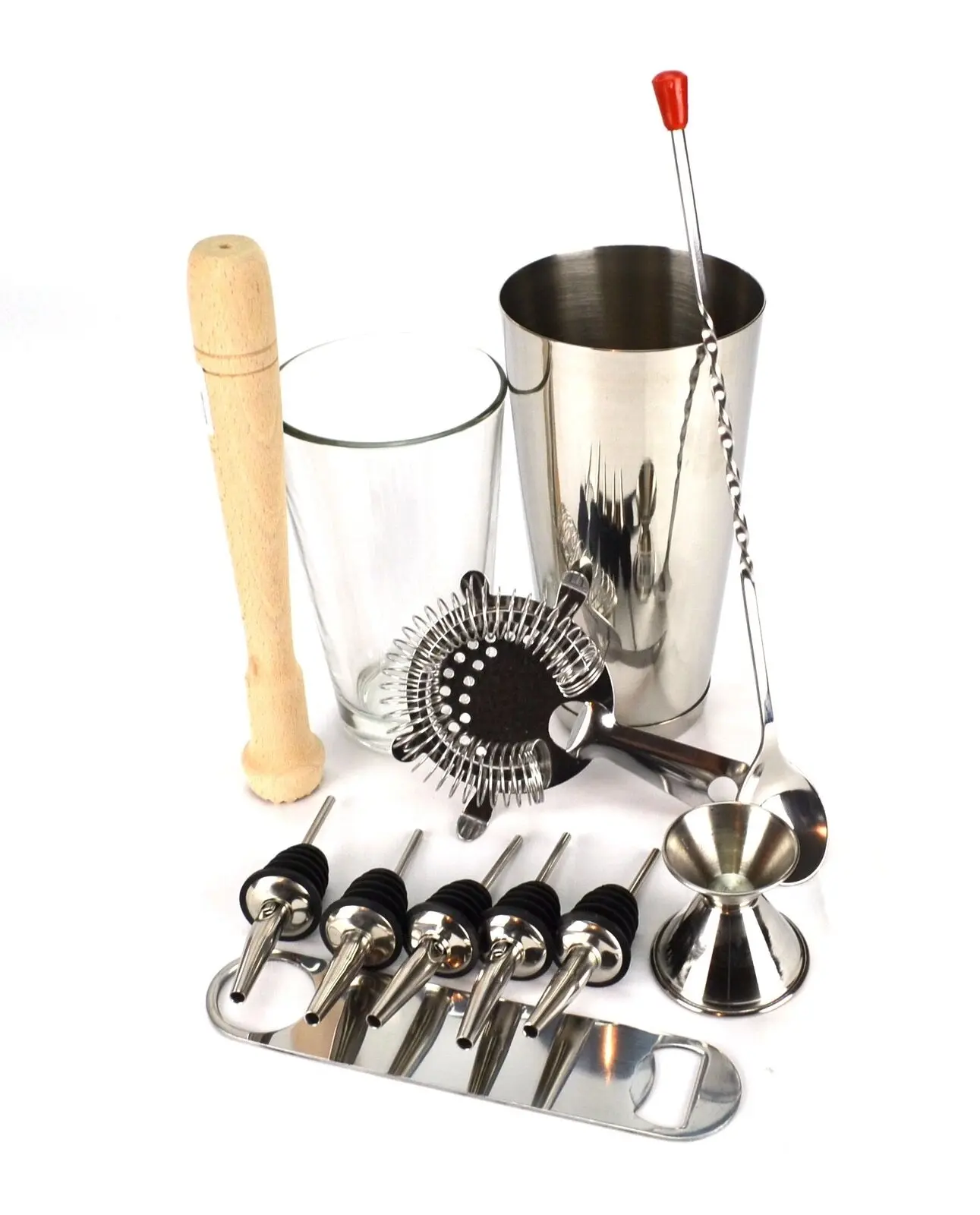 PURPLESPOILZ BOSTON SHAKER SET SS WITH A DAVIS & WADDELL BAR BOARD - Home & Garden