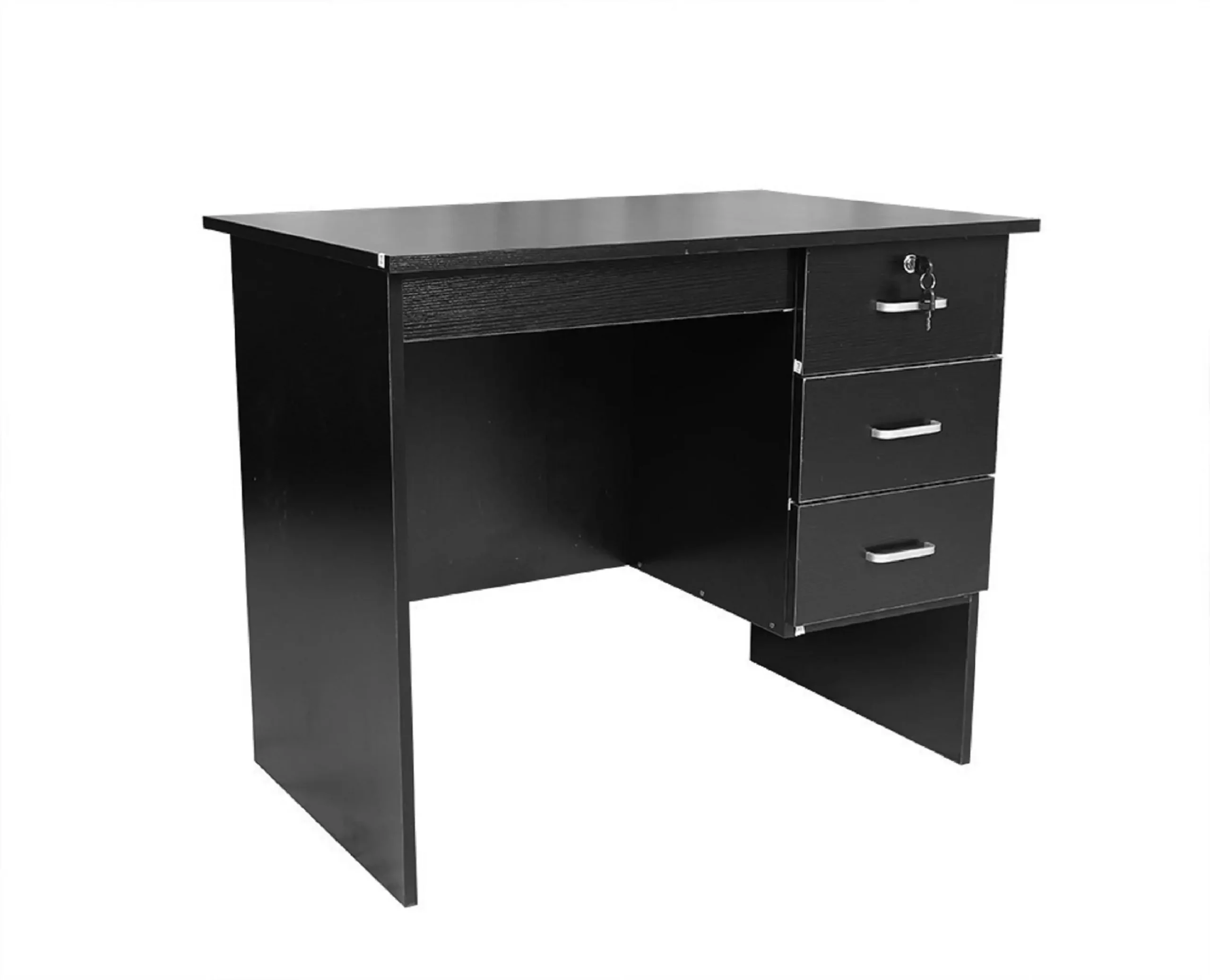 HEQS Redfern 1.2 M Study Desk with 3 Drawers Black - Furniture