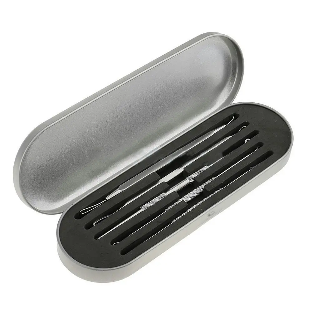 5 Pcs Blackhead Acne Remover Cleaner Tool Blemish Needle Pimple Extractor Carry Case set - Beauty