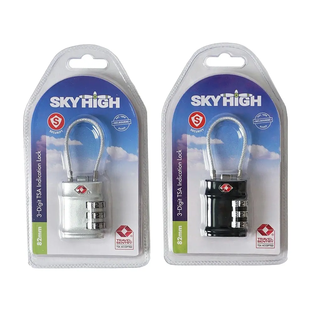 2x Sky High TSA Travel Padlock With Combination Mechanism Assorted Colours - Home & Garden