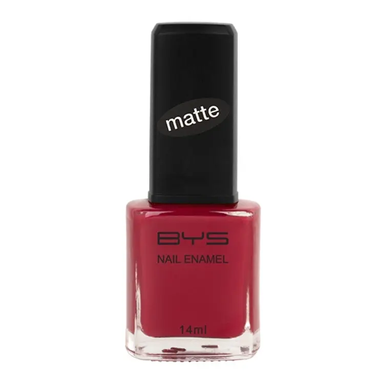 BYS Matte Red Nail Polish Enamel Lacquer Chip Resistant Lasting Quick Dry 14ml - Beauty