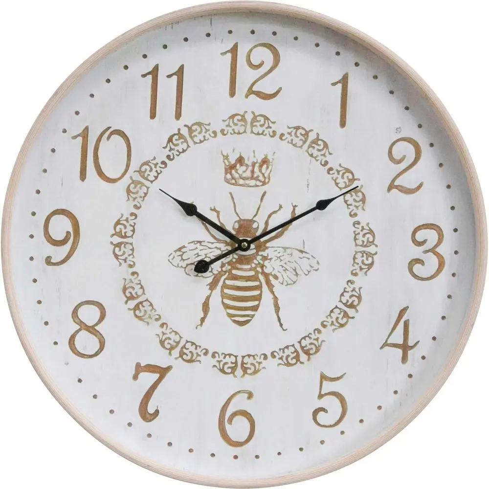LVD Bee Engravedglass Hanging Wall Clock Analogue 60cm Round Home/Room Decor - Home & Garden