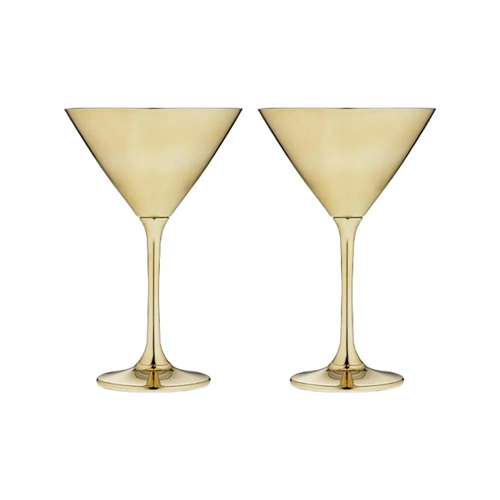2pc Tempa Aurora 190ml Cocktail Martini Stem Glass Drinking Glassware Cup Gold - Home & Garden